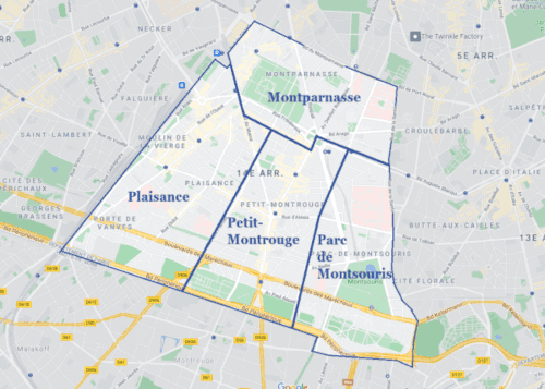 Carte Paris 14 ème arrondissement